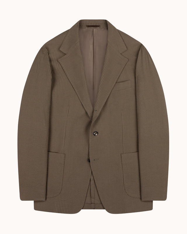 Sport Jacket - Mushroom Seersucker Wool