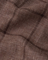 Sport Jacket - Brown Windowpane Linen Wool