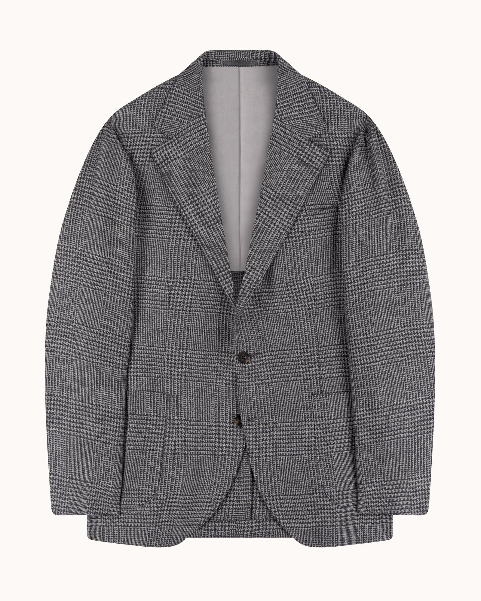 Sport Jacket - Grey Glen Check Wool Linen