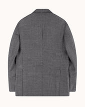 Sport Jacket - Grey Glen Check Wool Linen