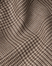 Sport Jacket - Beige Brown Glen Check Wool Linen