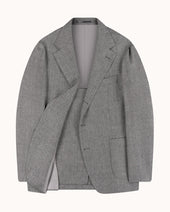 Sport Jacket - Grey Herringbone Wool Linen