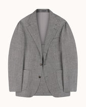 Sport Jacket - Grey Herringbone Wool Linen