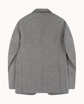 Sport Jacket - Grey Herringbone Wool Linen