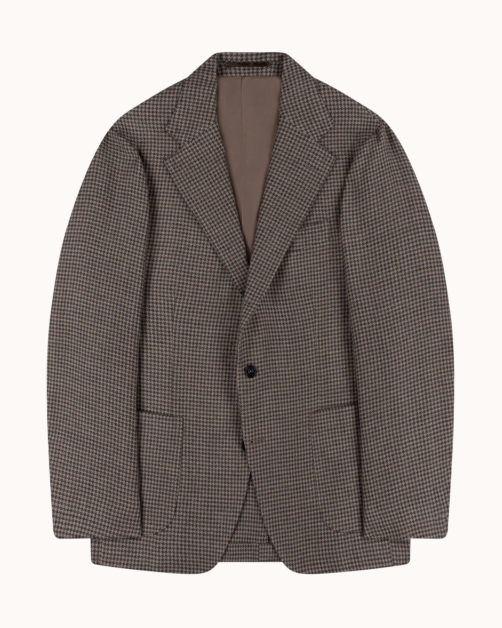 Sport Jacket - Truffle Houndstooth Wool Linen
