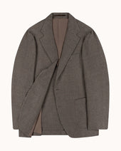 Sport Jacket - Truffle Houndstooth Wool Linen