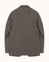 Sport Jacket - Truffle Houndstooth Wool Linen