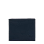 Feniglia | Portafoglio a libro da uomo in pelle invecchiata colore blu mezzanotte