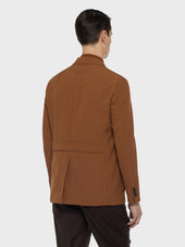 Giacca Sahariana In Seersucker Di Lana Beige