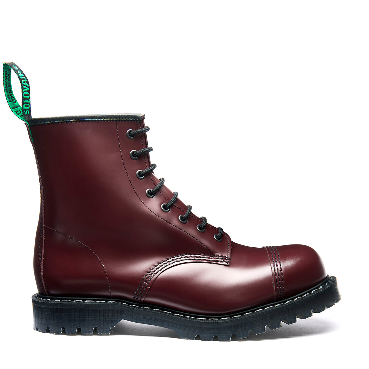 Cherry Red Hi Shine 8 Eye Steel Toe Derby Boot