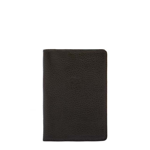 Passport holder in leather color black
