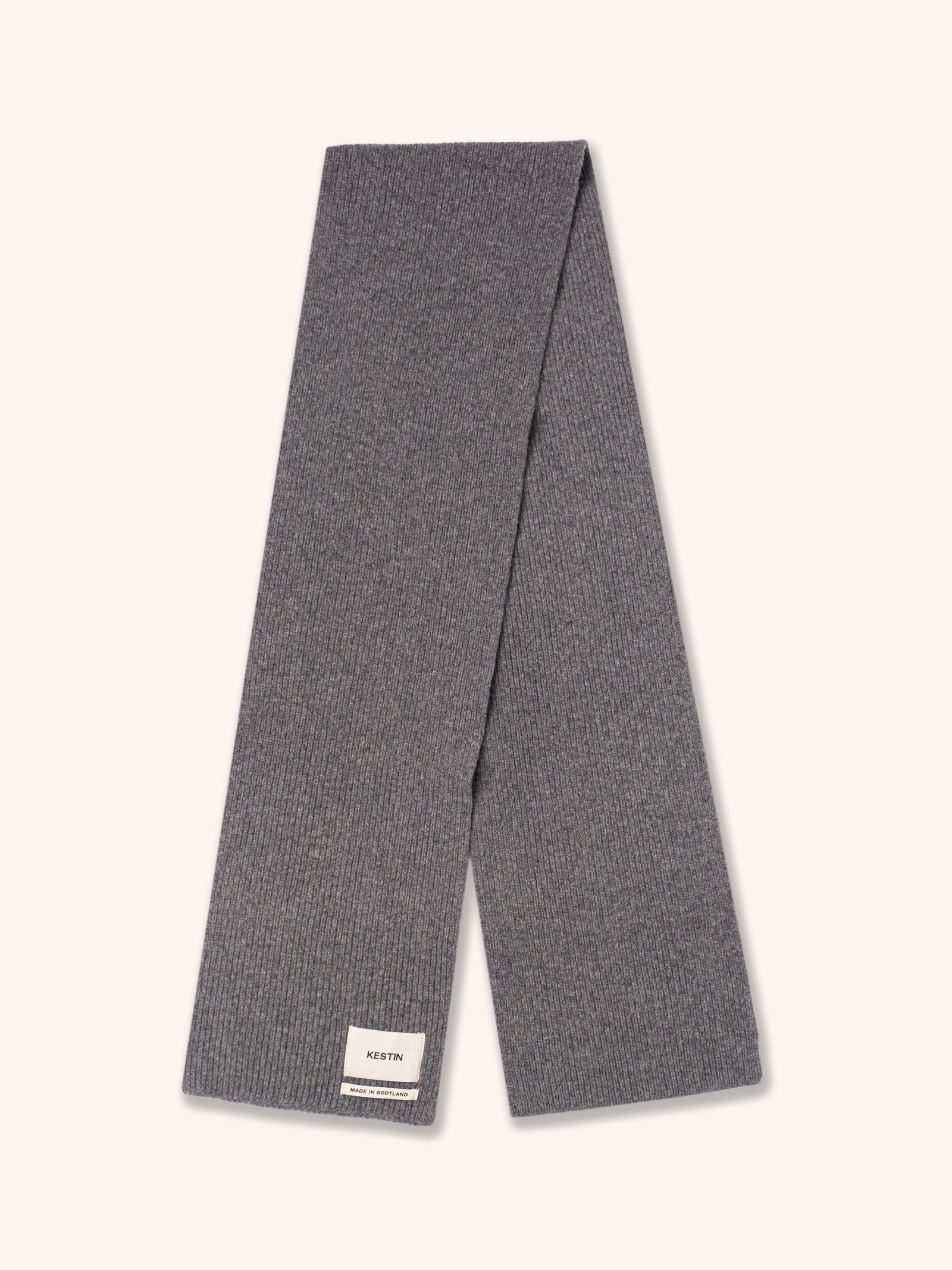 Braemar Scarf In Grey Lambswool