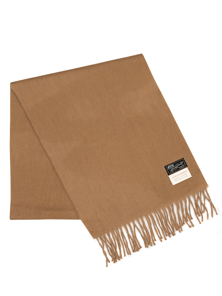 Plain cashmere sand scarf
