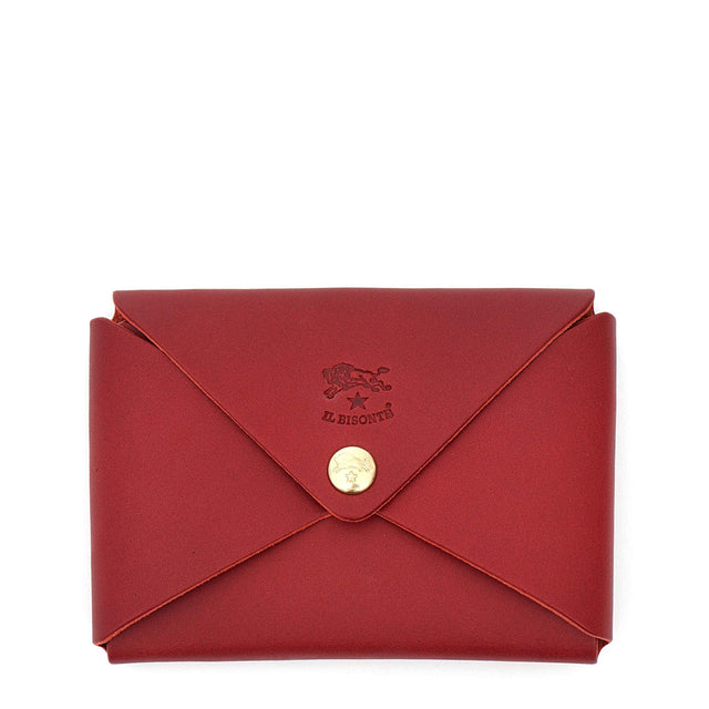 Sovana | Card case in leather color ruby red