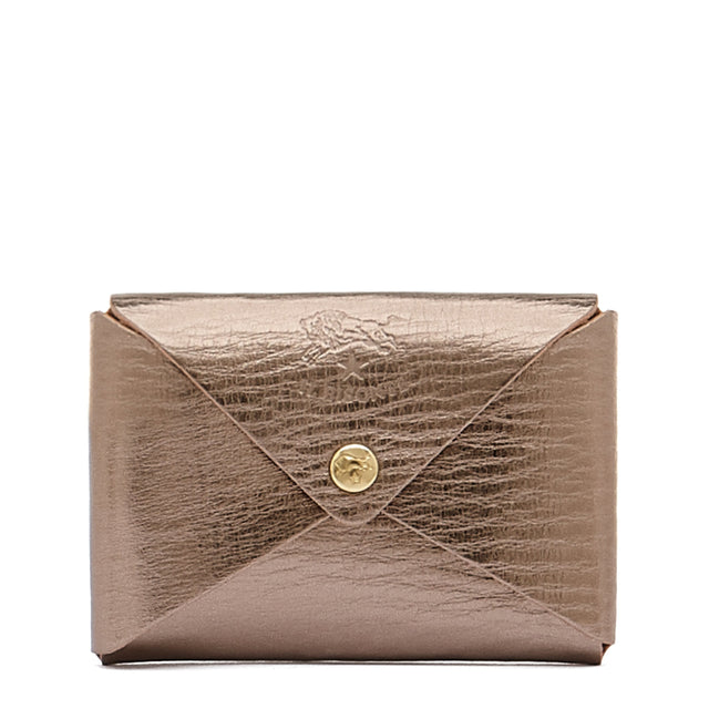 Sovana | Card case in metallic leather color metallic bronze