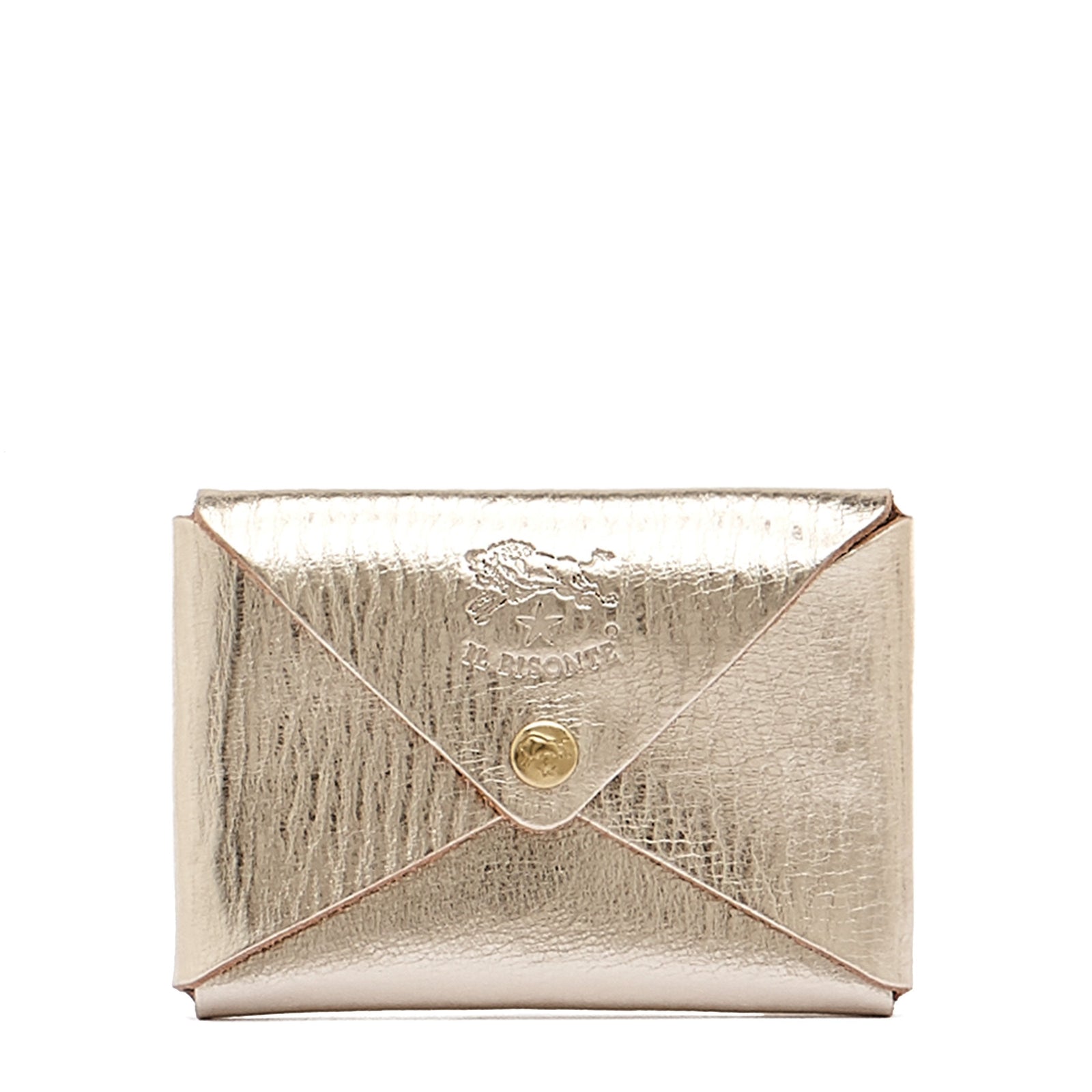 Sovana | Card case in metallic leather color metallic platinum