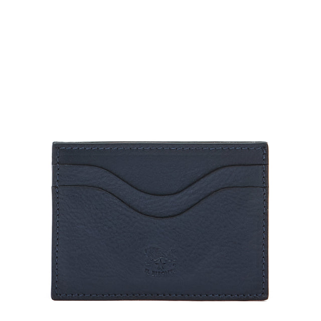 Salina | Card case in leather color blue