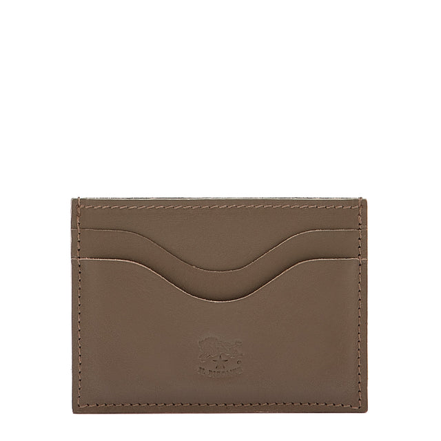 Salina | Card case in leather color light grey