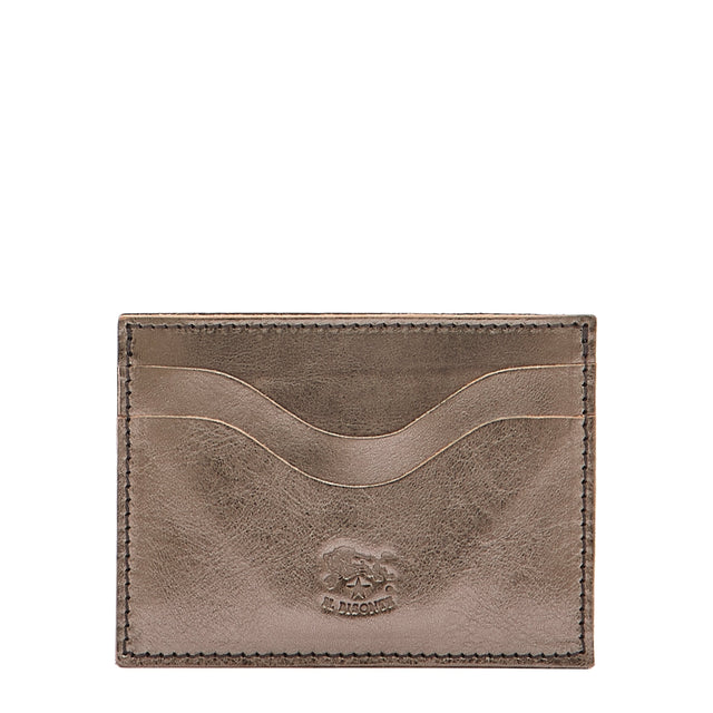 Salina | Card case in metallic leather color metallic bronze