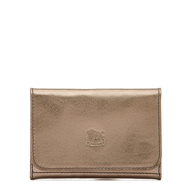 Galileo | Men's card case in metallic leather color metallic bronze