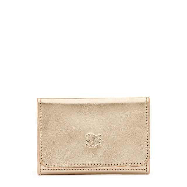 Galileo Men S Card Case In Metallic Leather Color Metallic Platinum