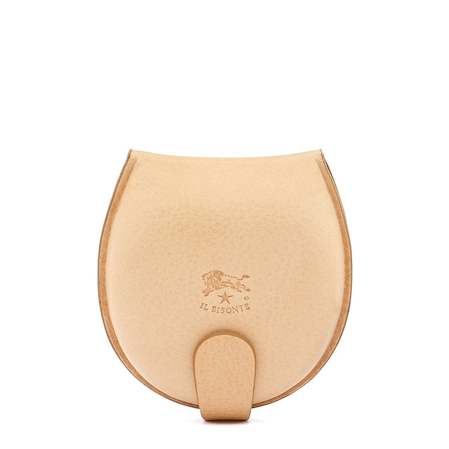 Men's coin purse in leather color natural