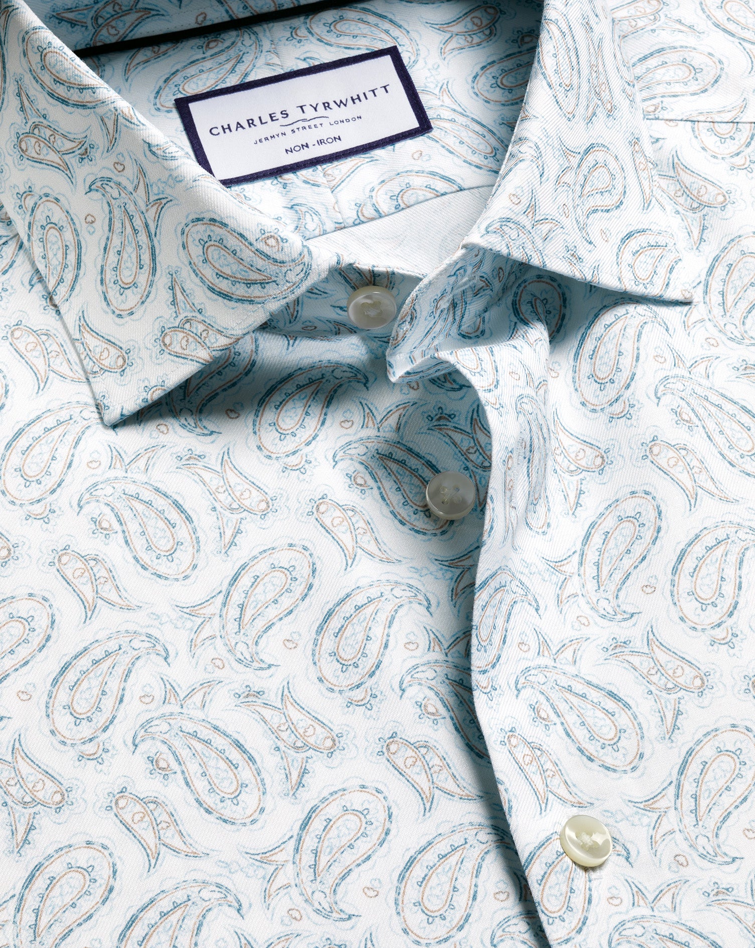 Non Iron Stretch Paisley Print Shirt