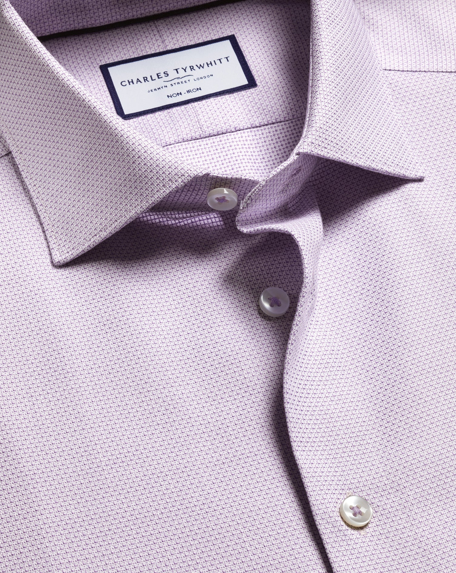 Non-Iron Stretch Texture Shirt - Lilac
