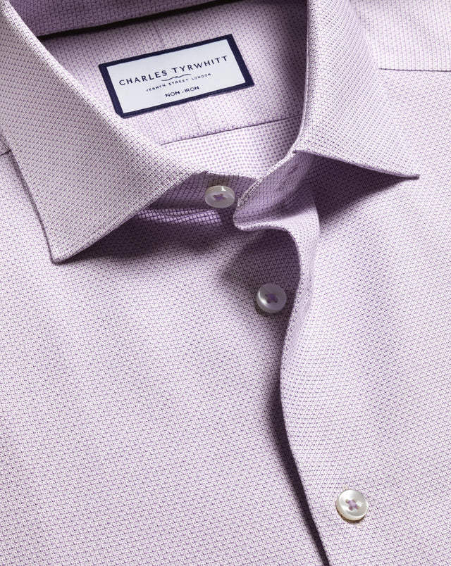 Non-Iron Stretch Texture Shirt - Lilac