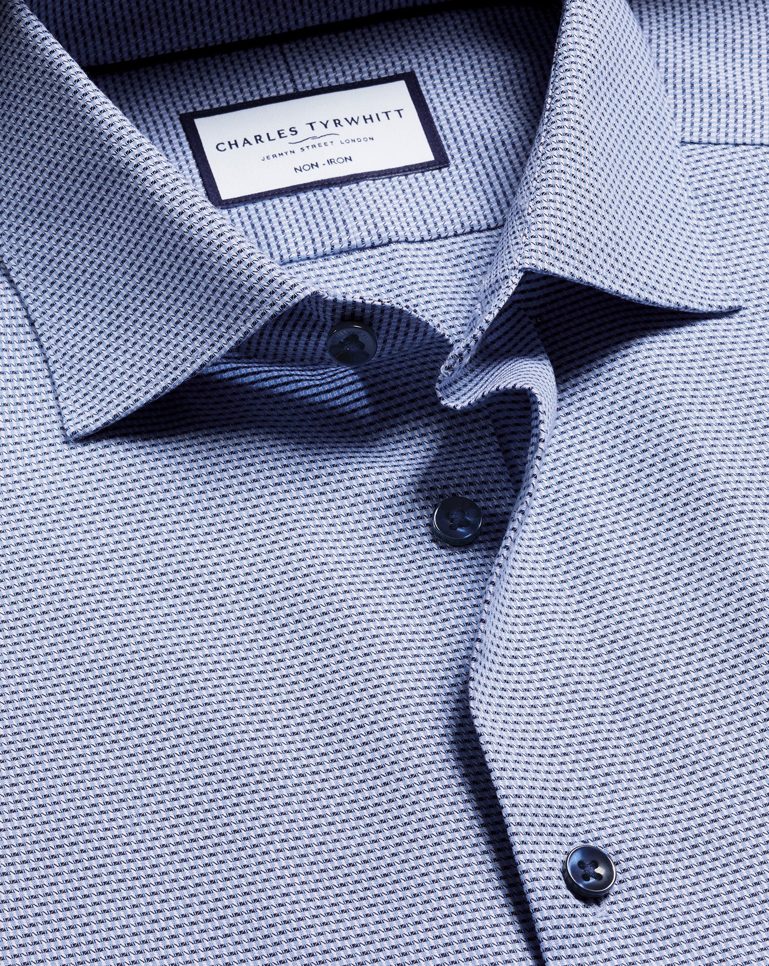 Non-Iron Stretch Texture Shirt - Royal Blue