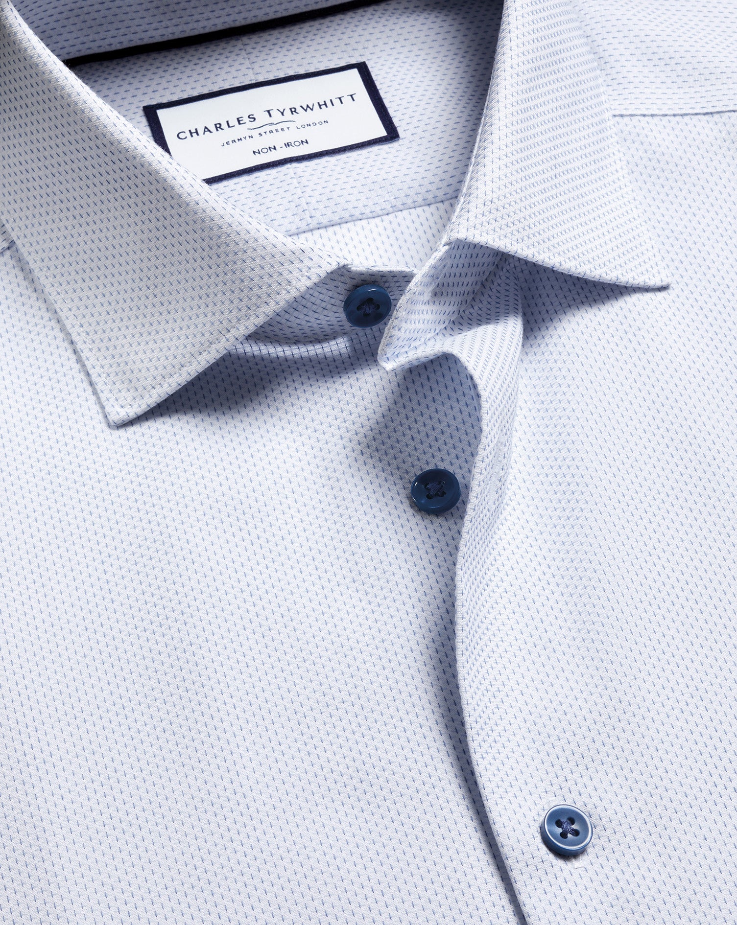 Non Iron Stretch Texture Shirt Sky Blue