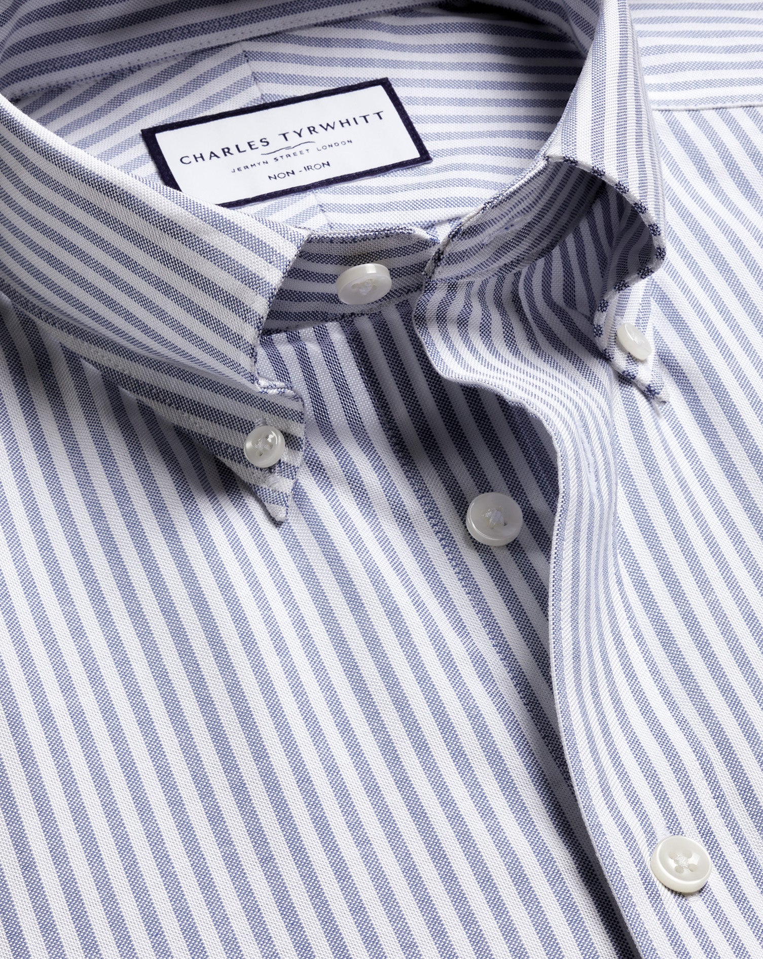 Non Iron Stretch Oxford Stripe Shirt
