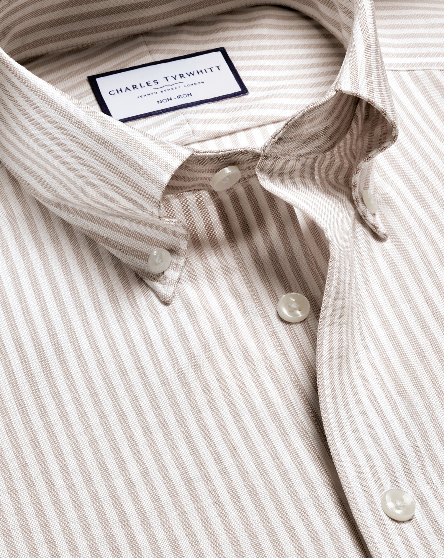 Non Iron Stretch Oxford Stripe Shirt