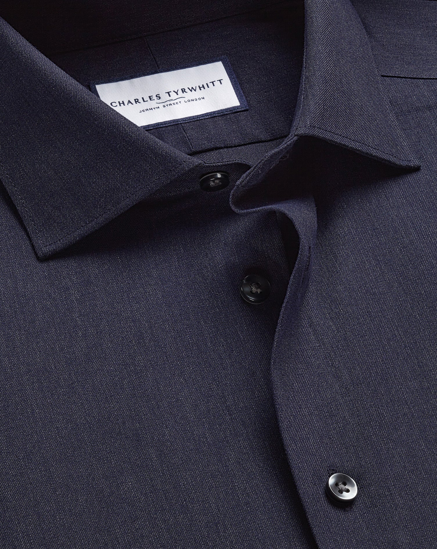 Brushed Cotton Twill Shirt - Indigo Blue