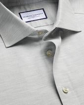 Brushed Cotton Twill Shirt - Light Grey