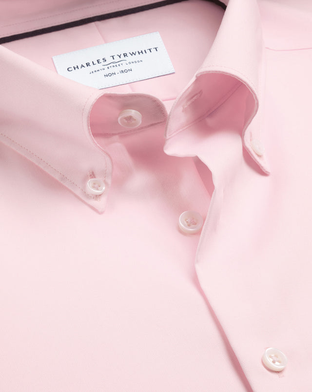 Non-Iron Stretch Pinpoint Oxford Shirt – Light Pink