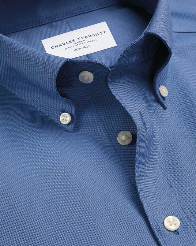 Non-Iron Stretch Oxford Shirt - Cornflower Blue