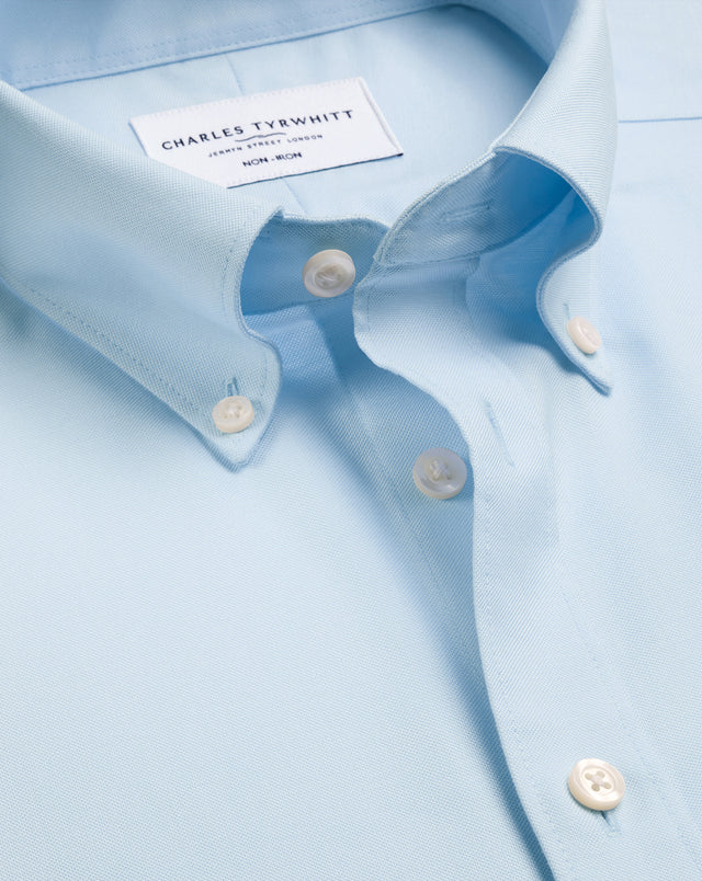 Non-Iron Stretch Oxford Shirt - Light Blue