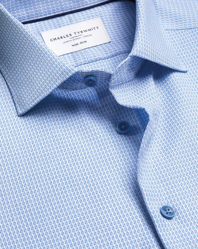 Non-Iron Stretch Texture Shirt – Sky Blue