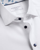 Non Iron Stretch Floral Printed Trim Shirt