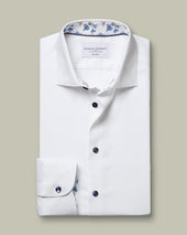 Non Iron Stretch Floral Printed Trim Shirt