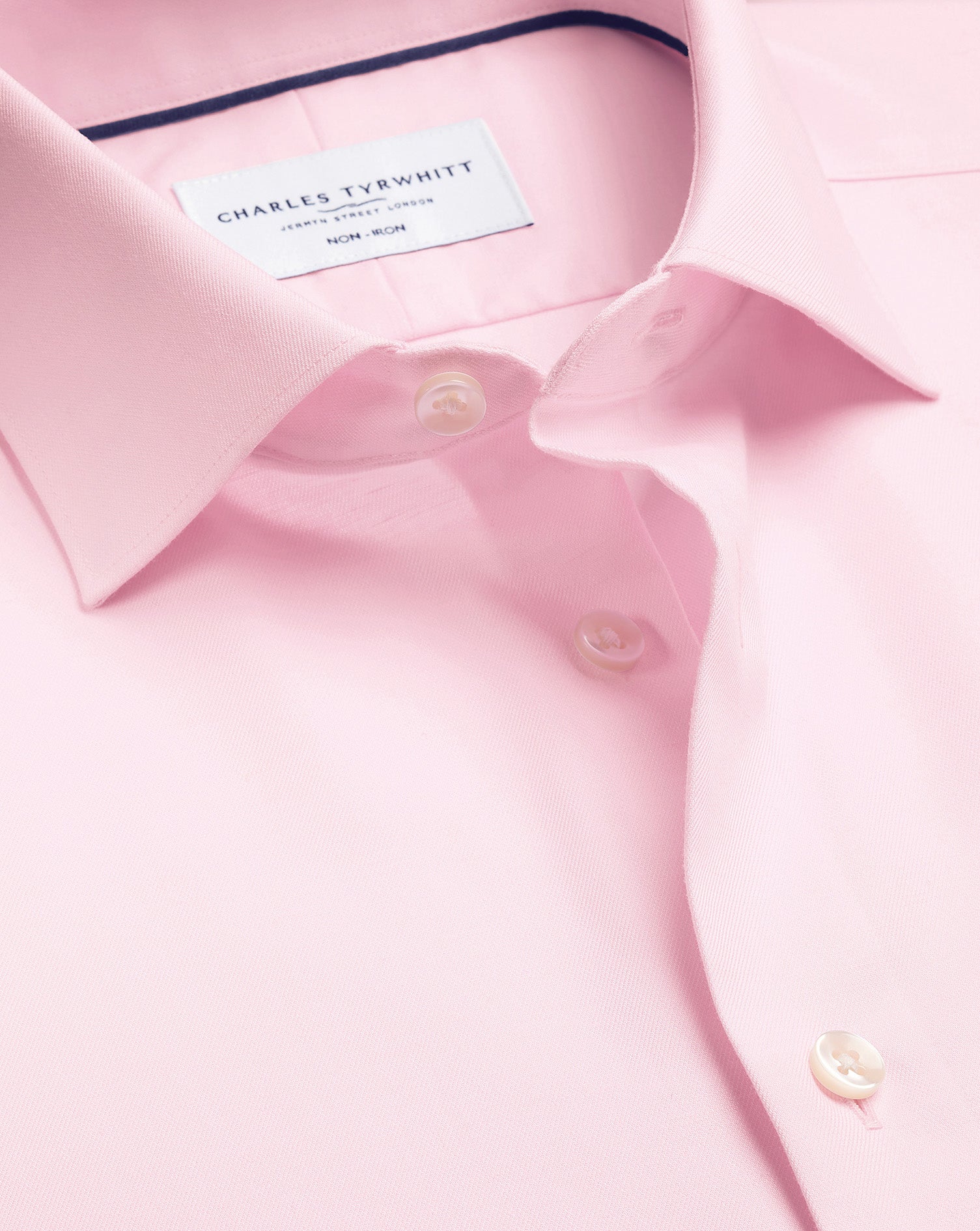 Non-Iron Cotton Linen Shirt - Pink