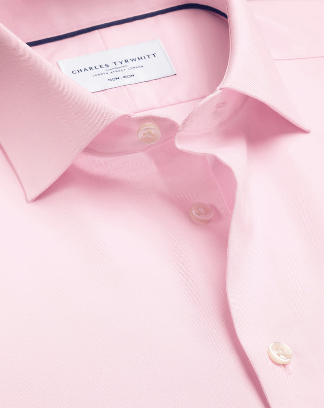 Non-Iron Cotton Linen Shirt - Pink
