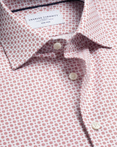 Non Iron Stretch Print Shirt Red
