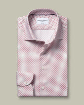 Non Iron Stretch Print Shirt Red