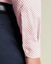 Non Iron Stretch Print Shirt Red