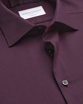 Non Iron Stretch Texture Shirt Dark Red