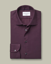 Non Iron Stretch Texture Shirt Dark Red