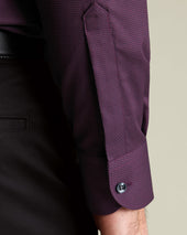 Non Iron Stretch Texture Shirt Dark Red