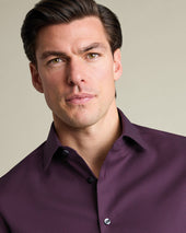 Non Iron Stretch Texture Shirt Dark Red